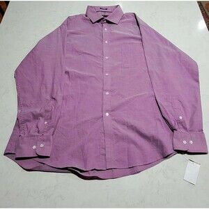 Tommy Hilfiger Stretch Wrinkle Free Dress Shirt Purple Plum Size XL NWOT 17 1/2